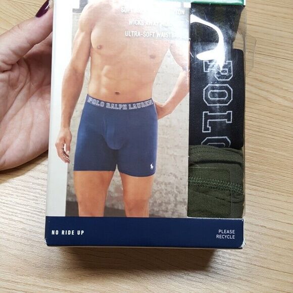 POLO RALPH LAUREN 3 Pack Mens Small Green Boxer Briefs Breathable Mesh Logo - Picture 3 of 8